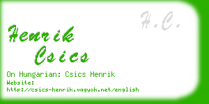 henrik csics business card